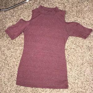 Cold shoulder Burgundy top